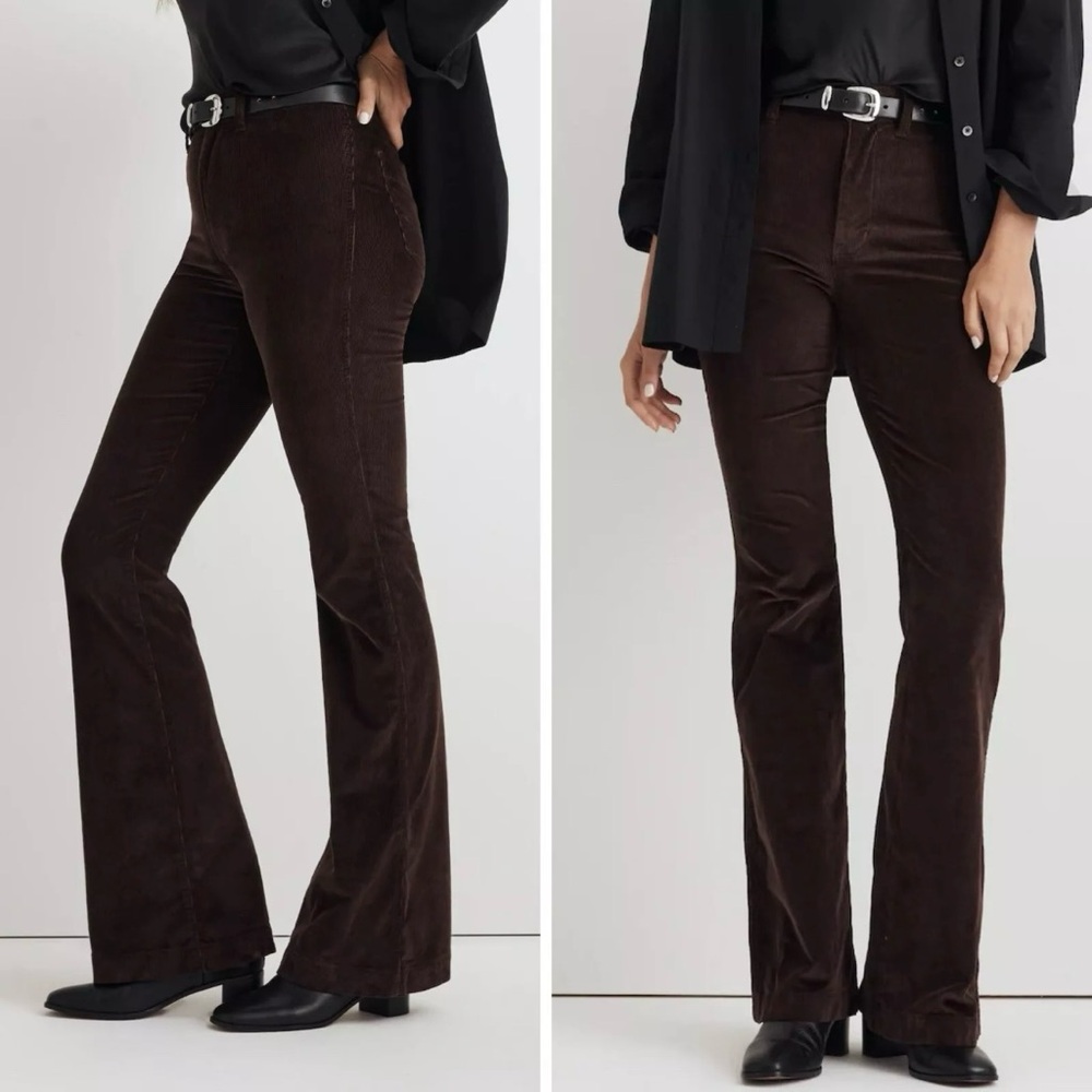 Madewell Dark Coffee The Perfect Vintage Flare Pant in Corduroy Size 29